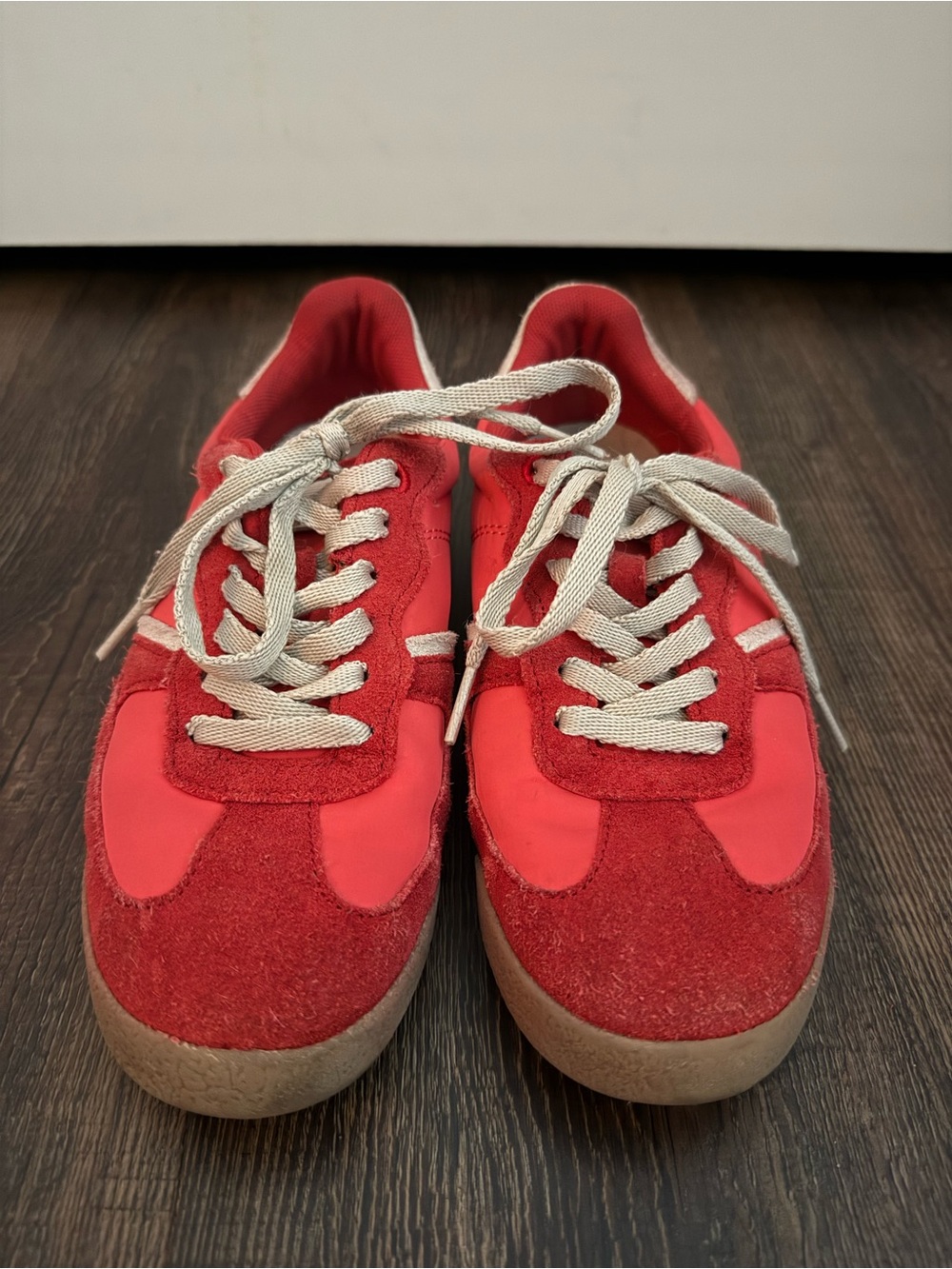 Zara Kids Red Lace-Up Sneakers